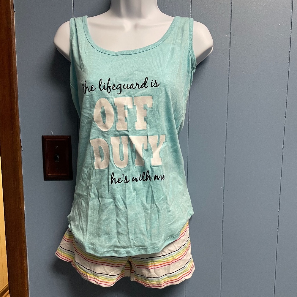 Pajamas: The lifeguard is off duty, he’s with me